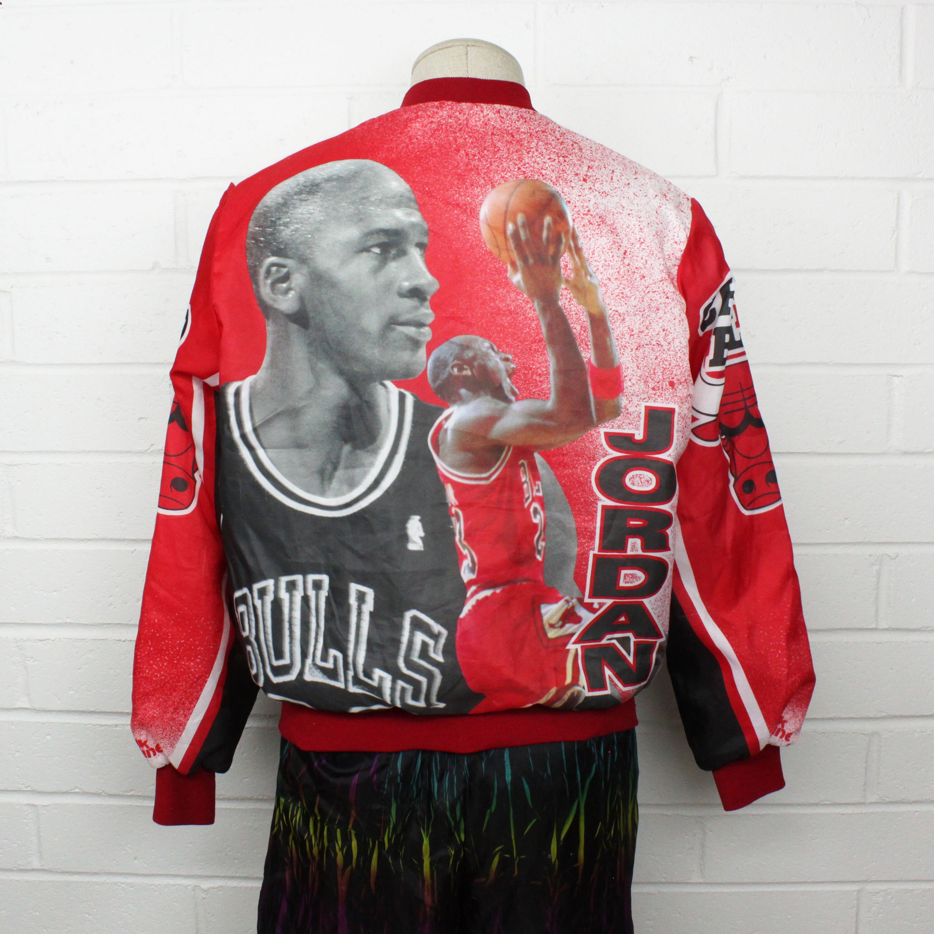 Vintage 90s Michael Jordan Chalk Line Jacket All Over Print Etsy