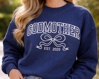 Embroidered Godmother Proposal Sweatshirt, Baptism Gift, Crewneck Apparel