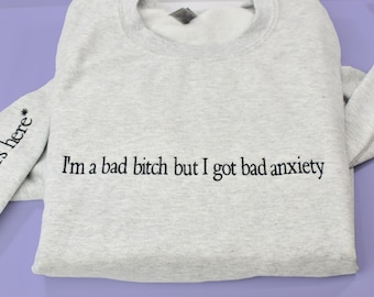 Anxiety Embroidered Sweatshirt: Breath In Breathe Out, Mental Heath crewneck