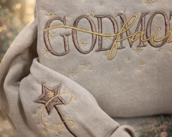 Personalized Godmother Sweatshirt, Embroidered Gift, Godmom Hoodie, Baptism Christening