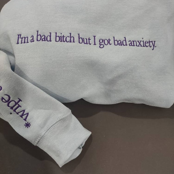 Anxiety Embroidered Sweatshirt, Anxiety Shirt, Just Breathe,  Breath In Breathe Out, Gift for Her, Anxious sweatshirt, Hoodies or crewneck