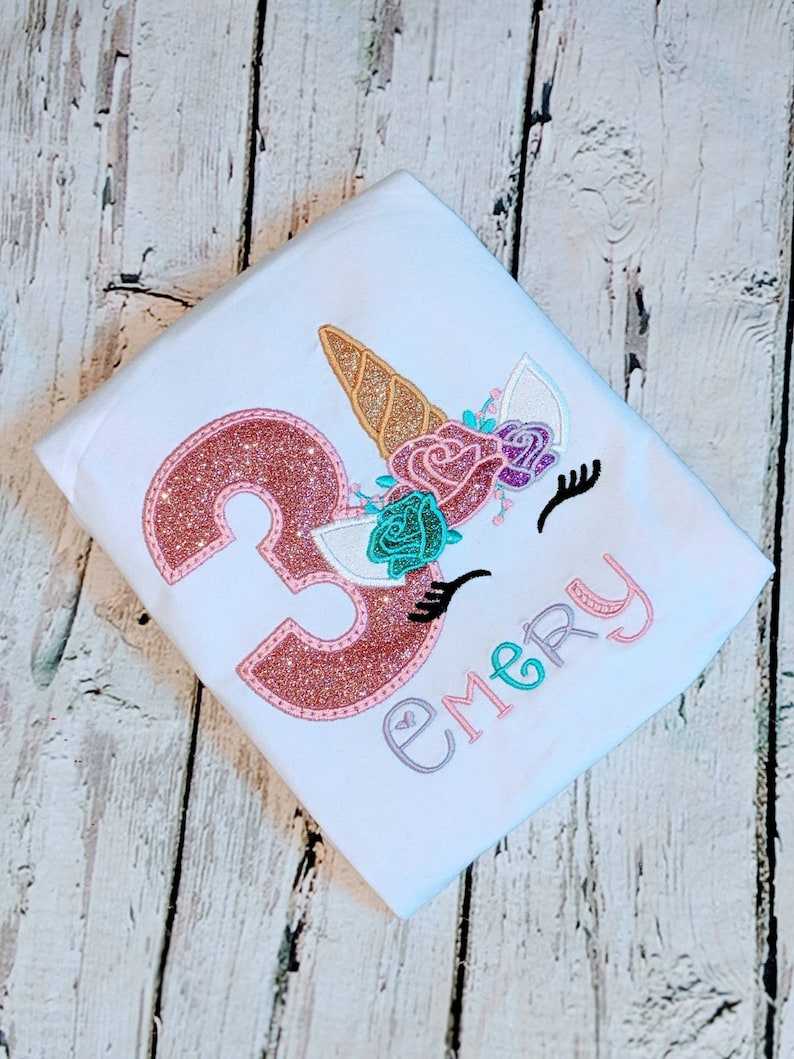 Flower Unicorn Shirt 5th Birthday Shirt for Girls Floral Unicorn Birthday Shirt Unicorn Unicorn Birthday Shirt Unicorn Shirt for Girls