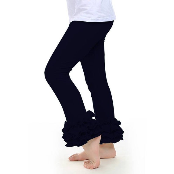 Black Ruffle Legging - Etsy