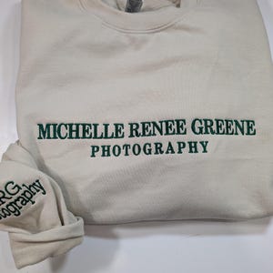 Moletom bordado personalizado com texto personalizado, logotipo da empresa personalizado, gola redonda, presente bordado personalizado