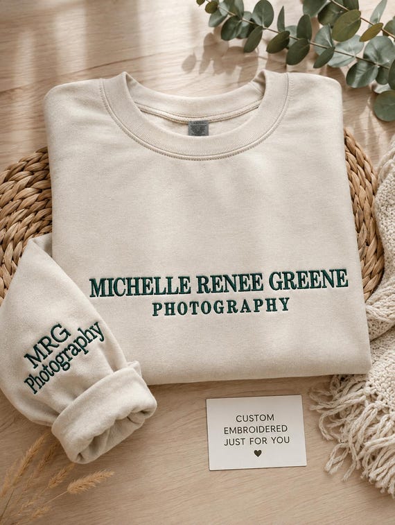 Personalized Embroidered Custom Text Sweatshirt, Custom company logo Crewneck, Customized Embroidery Gift