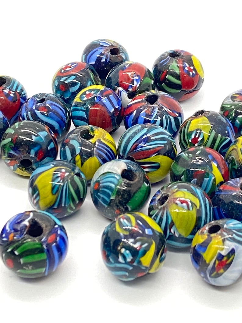 Vintage Indian Millefiori Glass Trade Beads Face Beads LARGE African Trade Beads Etsy