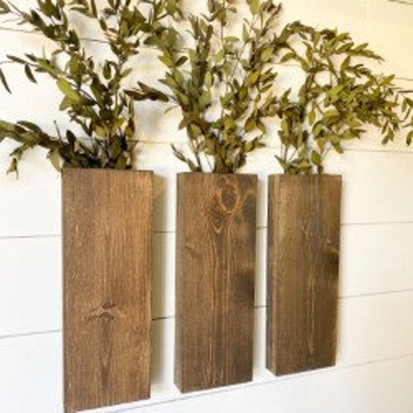 Wooden Vase Wall Planter Etsy