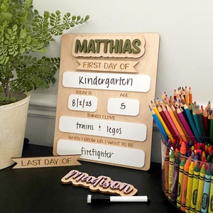 Personalized First Day of School Sign. Custom Last Day of School Sign. Wooden Sign. Kids School Sign. Wood Acrylic Sign.