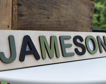 Custom Wooden Name Puzzle. Name Puzzle for Kids. Montessori Toy. Wood Puzzle.