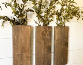 Single Wooden Wall Vase. Single Wooden Wall Planter. Wall Decor. Farmhouse. Modern. Vase. Planter.