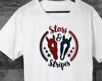 Fourth of July Horse Shirt Stars and Stripes Horse Lover Shirt Patriotic Horse Shirt