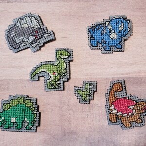 Mini Dinosaur Magnets, Pixel Dinosaurs, Refrigerator Dinos, Jurassic, Spinosaurus, Triceratops, Raptor, Ankylosaur, Stegosaurus, Deinonychus