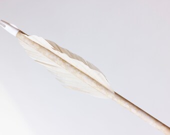 Hand Painted Cedar Arrow | Beige Off-White Brushstrokes, Boho Farmhouse Decor