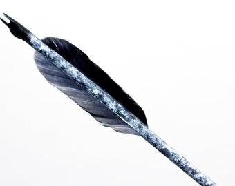 Hand Painted Cedar Arrow | Black White Brushstrokes | Artistic Wall Decor | Moody Wall Art | Handmade Arrow | One of a Kind | Made in USA