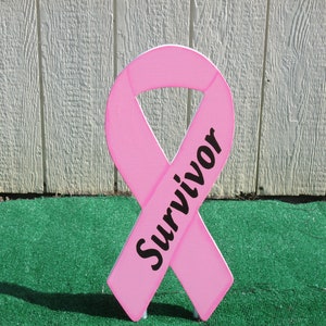 Breast Cancer Survivor Ribbon Yard Sign