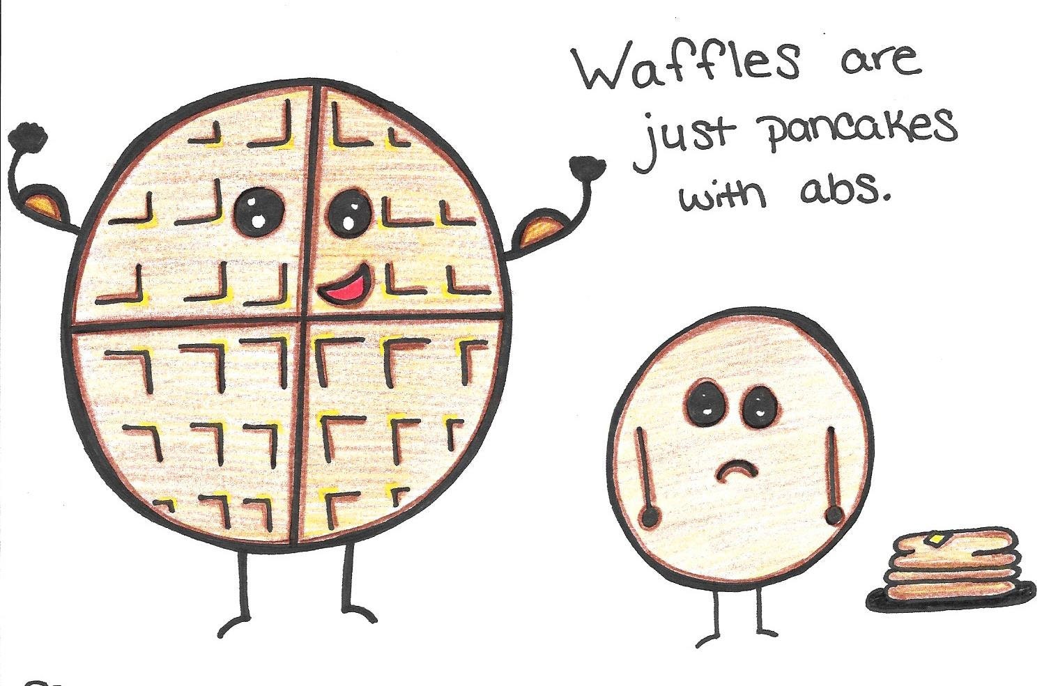 Waffles are just Pancakes with Abs Etsy