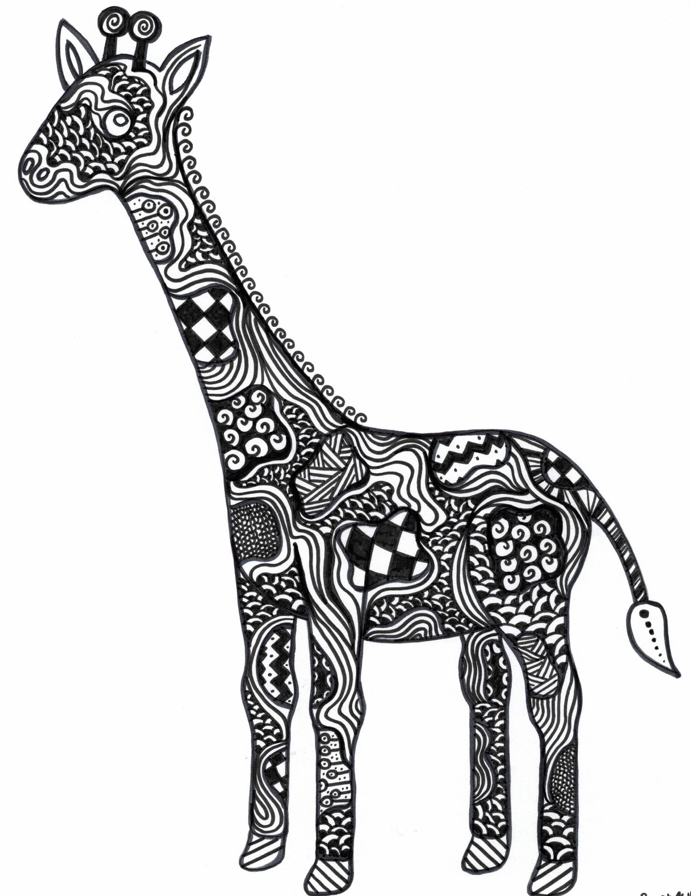 Giraffe Drawing | Etsy