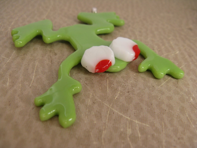 Fused Green Art Glass Frog Pendant Glass Art Frog Jewelry Etsy