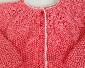 Kleding Unisex kinderkleding Sweaters Handgemaakte Coral Cardigan 1-2T 
