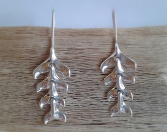 Whale Tail Earrings - Orca Earrings - Sterling Silver - Free Shipping