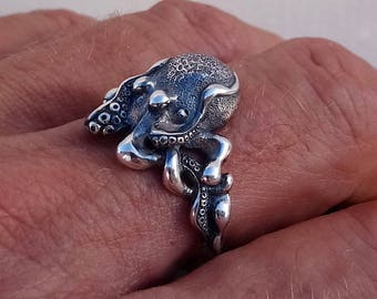 Small Octopus Ring 2 Statement ring, Free shipping