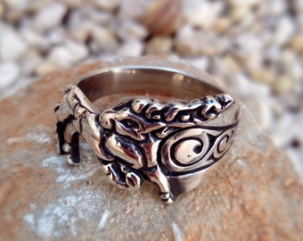 Deer ring - Scythian ornament - Sterling Silver - Free Shipping