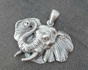 Elephant pendant - sterling silver - Free shipping