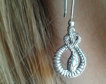 Snake Earrings - Sterling Silver - Free Shipping