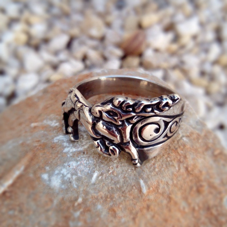 Deer Ring Scythian Ornament Sterling Silver Free | Etsy