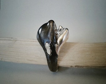 Orca Ring - Sterling Silver - Animal Ring - Free Shipping