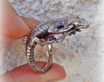 Lizard ring - Sterling Silver - Free Shipping