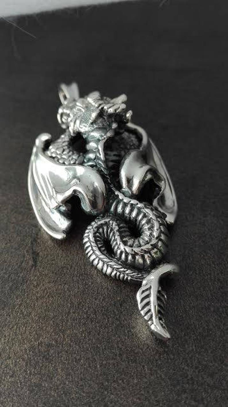 Free shipping Sterling silver Magical pendant Mythical creature Dragon pendant