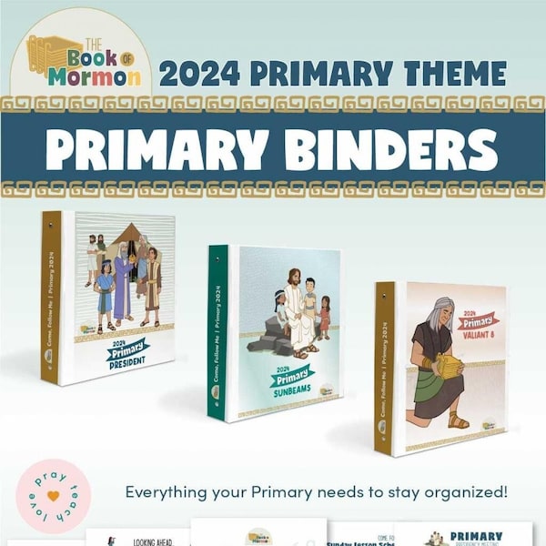 2024 Primary Book of Mormon Theme Packet - Binders
