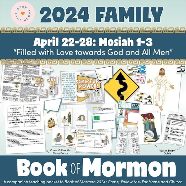 Activities and Learning Ideas for Families April 22-28,Mosiah 1-3: A companion to "Book of Mormon 2024 Come, Follow Me Home and Church"