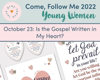 Young Women Doctrinal Topic October 23 &quot;Is the Gospel Written in My Heart?&quot; Lesson Packet for Jeremiah 30–33; 36; Lamentations 1; 3