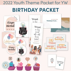 PAQUETE DE CUMPLEAÑOS con el tema juvenil 2022 "Confía en el Señor" para mujeres jóvenes