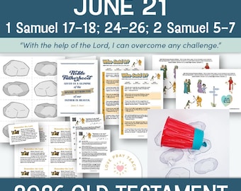 1 Samuel 17-18, 24-26 and 2 Samuel 5-7 Youth Sunday School Lesson Packet | Come Follow Me Old Testament 2026 | June 15-21