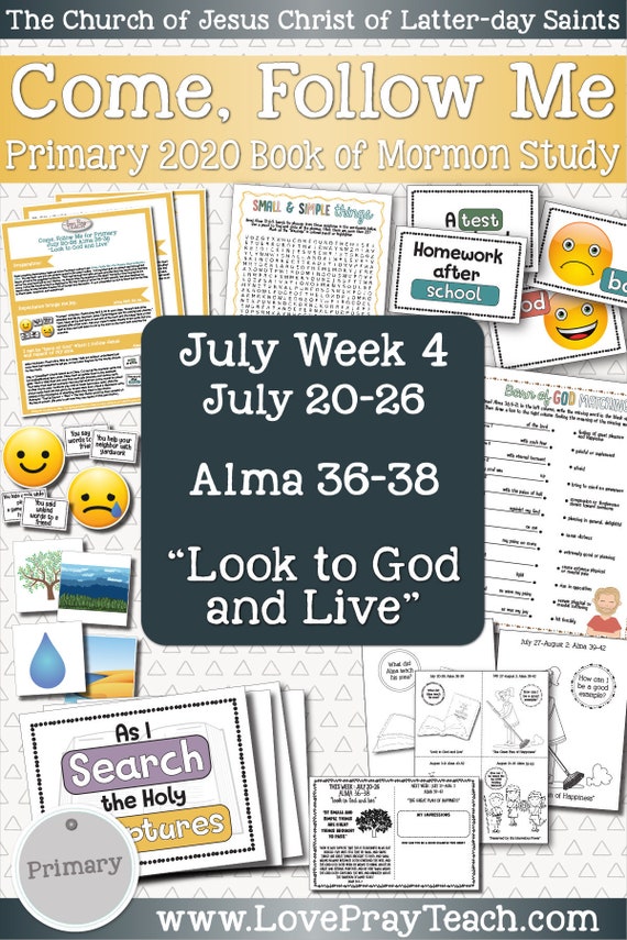 Come Follow Me for Primary July Week 4 July 2026 Alma 3638 Etsy