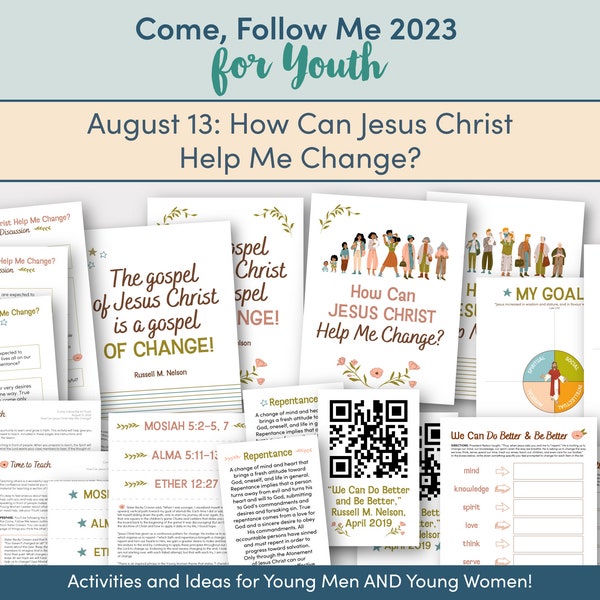 Come, Follow Me for Youth 2023 - August 13 How Can Jesus Christ Help Me Change? Printable Lesson Packet for Romans 1-6