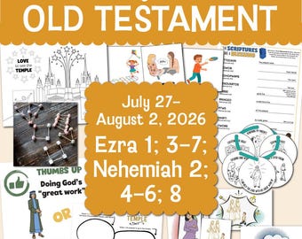 Come Follow Me 2026 Primary Ezra and Nehemiah Lesson Packet | Old Testament July 27-Aug 2 | LDS Printable Activities & Coloring Pages