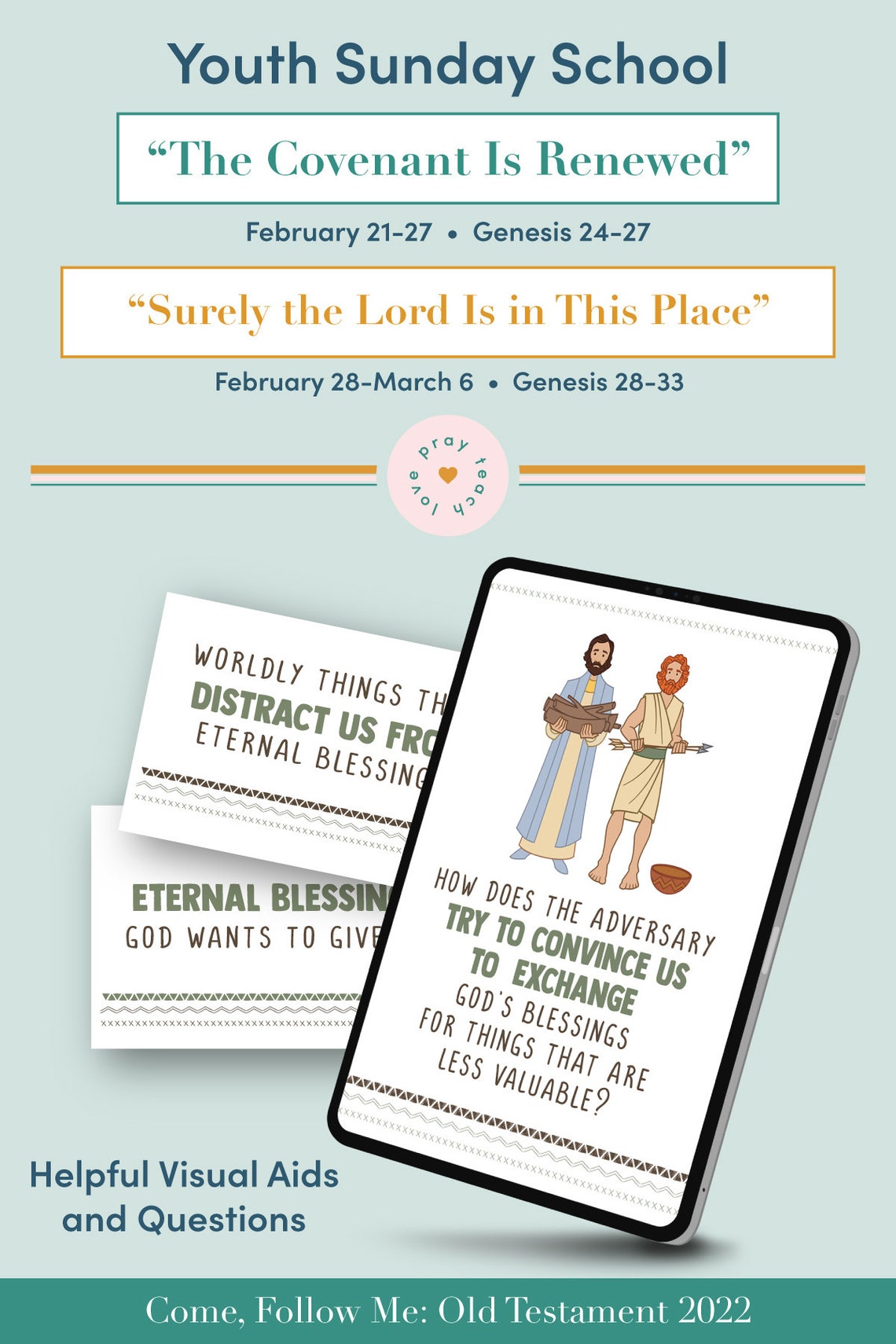 Youth Sunday School Come Follow Me 2022 Printable Lesson Pack Etsy