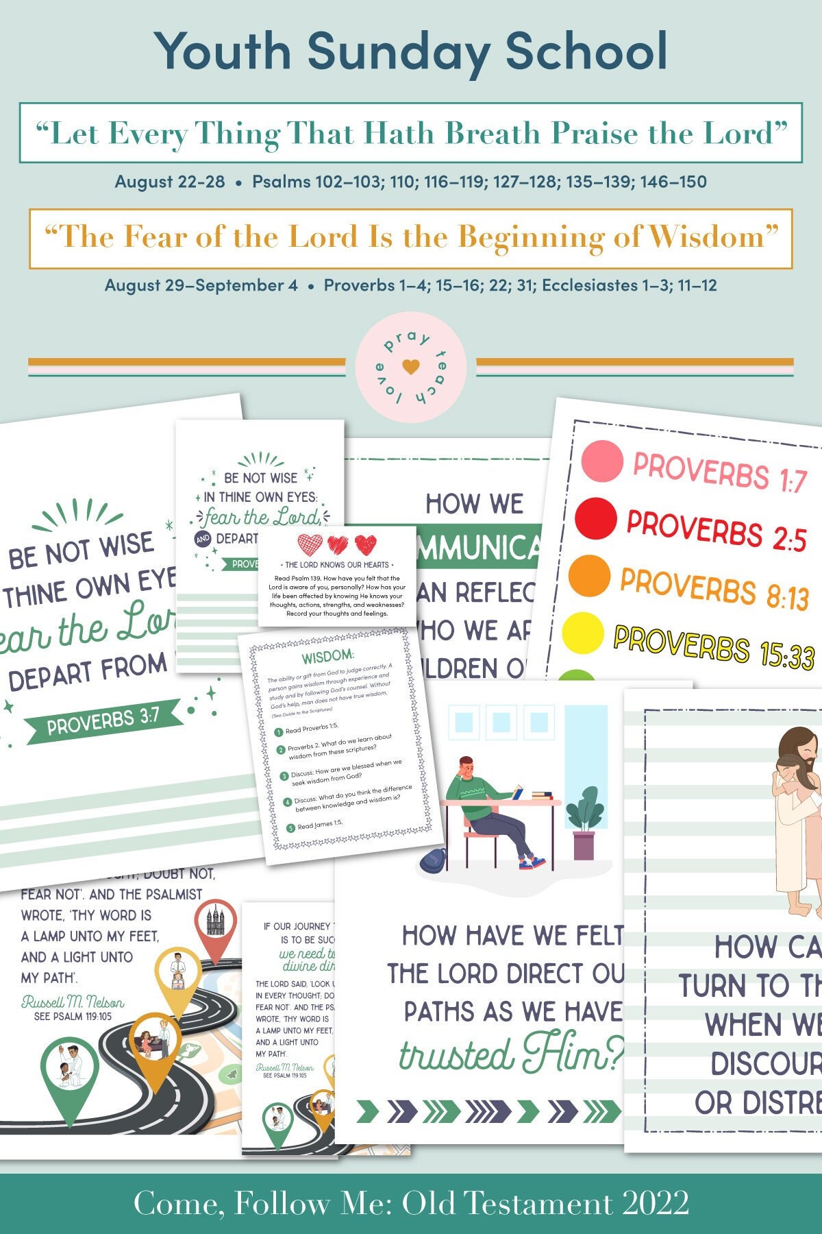 Youth Sunday School Come Follow Me 2022 Printable Lesson Pack Etsy
