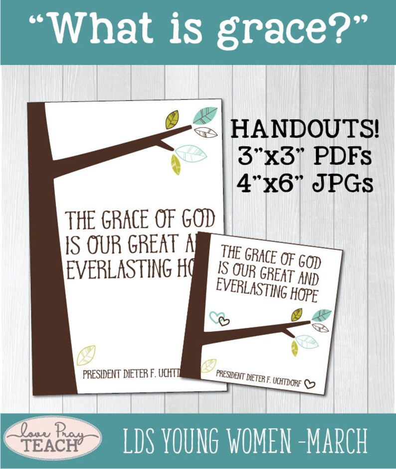 MarchLDS Young Women What is grace Come Follow Etsy