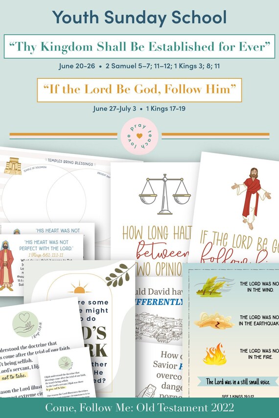 Youth Sunday School Come Follow Me 2022 Lesson Pack June Etsy