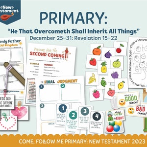 Come, Follow Me for Primary 2023: December 25–31 Revelation 15–22 “He That Overcometh Shall Inherit All Things” Printable Lesson Packet