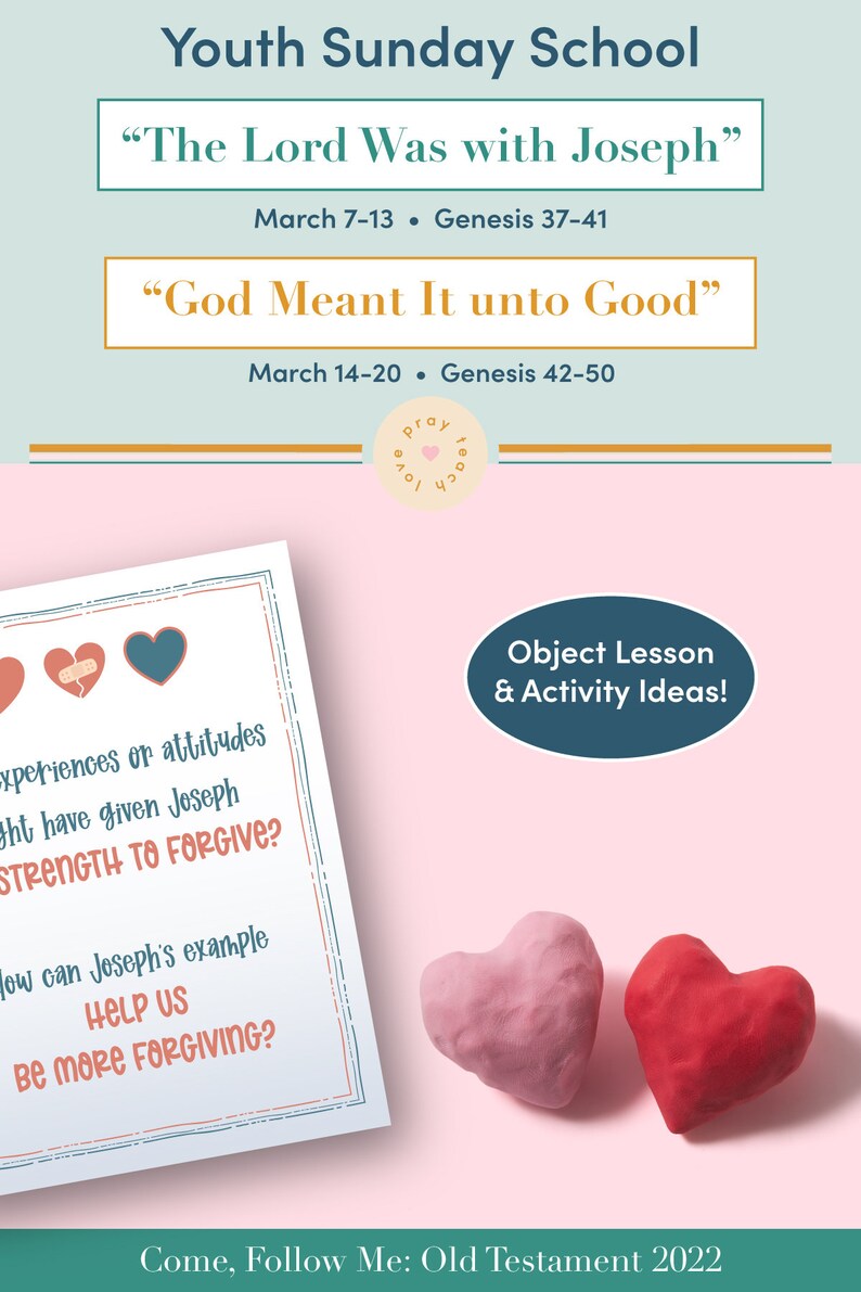 Youth Sunday School Come Follow Me 2022 Printable Lesson Pack Etsy