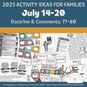 Può includere: Una raccolta di fogli di attività colorati per famiglie, con il testo "2025 Idee attività per famiglie" e "14-20 luglio". I fogli includono illustrazioni, labirinti e suggerimenti testuali.