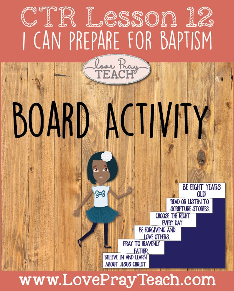 LDS Primary 2 CTR Lesson 12: I Can Prepare for | Etsy