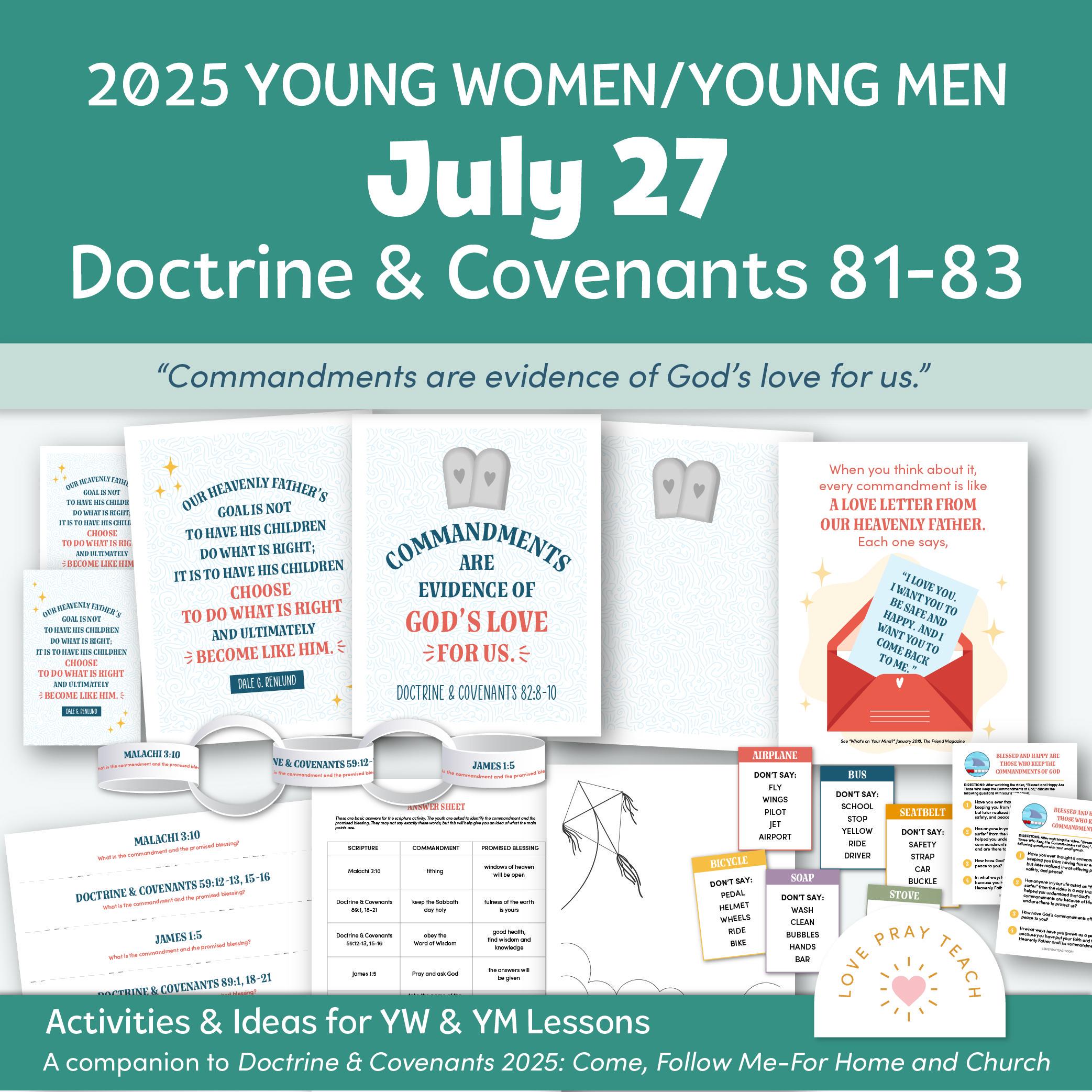 Young Women/Young Men 2025 July 21–27: Where “Much Is Given Much Is Required” Doctrine and Covenants 81–83, Come, Follow Me