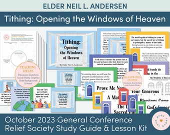 October 2023 General Conference: Elder Neil L. Andersen "Opening the Windows of Heaven" Lesson Helps and Handouts for Relief Society